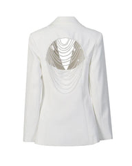 Open-Back Crystal Blazer