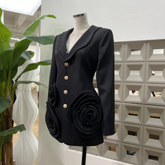 Formal 3D Floral Tailored Blazer