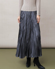Luxury Plissé Crinkled Skirt