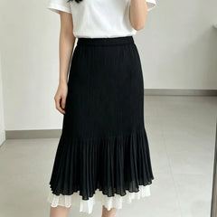 Elegant Pleated Plissé Skirt