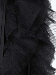 Asymmetric Tulle Full-Length Blazer