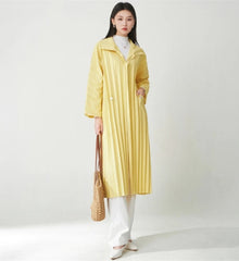Luxury Plissé Duster Coat