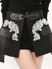 Women's Dixie Rhinestone Mini Crepe Skirt