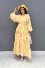 HEYFANCYSTYLE Marigold Dream Chiffon Dress