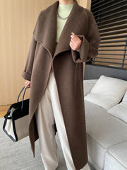 Luxury Wool-Blend Open Coat