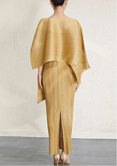Couture Plisse Shawl Dress Set