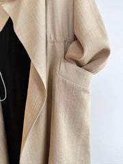 Luxury Drape-Front Trench Coat