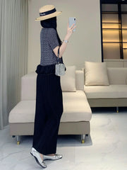 Pleated Pull-On Trousers & Jacket
