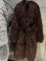 Luxury Genuine Mongolian Sheepskin Fur Coat