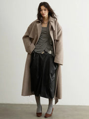 Luxury Wool-Blend Longline Coat