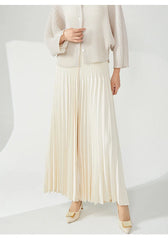 Luxe High-Waisted Plissé Pleated Trousers