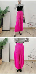 Plissé Pleated Wide-Leg Trousers