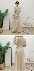 Luxury Plissé Waterfall Dress