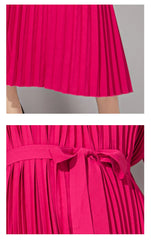 Ruffle Pleats Midi Dress