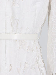 Fit & Flare Floral Lace Midi Dress