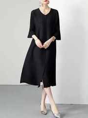 Premium Pleated Blouse Dress