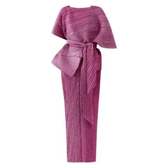 Luxury Modest Pleated Dress & Cape