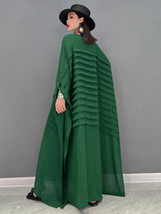 Classy Green 3/4 Batwing Sleeve Maxi Dress