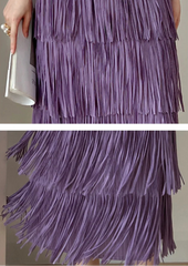 Luxury Plissé Fringe Skirt