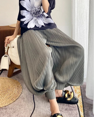 Luxe Flowy Plissé Trousers