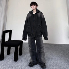 Men's Black Denim Hoodie & Jeans Set