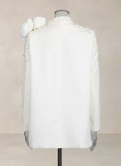 Luxury Pearl & Floral Blazer