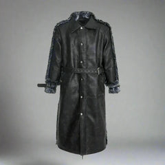 Men’s Luxury Faux Leather Fur Extra Long Coat