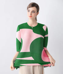 Luxury Pleated 3/4 Sleeve Blouse