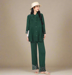 Truly Pleated Stretchy Pants Set