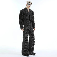 Men's 2 Piece Ultra Distressed Stacked Jeans & Jacket Set