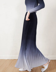 High-Waisted Plissé Wide-Leg Pants