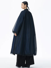 Avant-Garde Oversized Mesh-Layer Coat