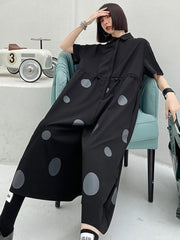 HEYFANCYSTYLE Chic Black Dot Printed Jumpsuit