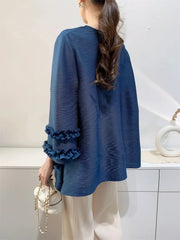 Ruffle Fully-Pleated Top