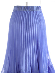 Pleated Asymmetric Ruffle Skirt
