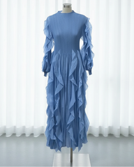 Luxurious Plissé Ruffles Dress