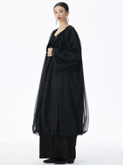 Avant-Garde Oversized Mesh-Layer Coat