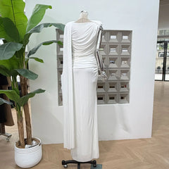 Luxury One-Shoulder Ruched Dress