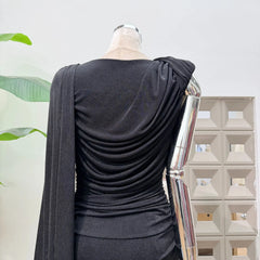 Luxury One-Shoulder Ruched Dress
