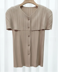 Luxury Pleated Cape Blouse