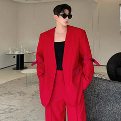 Men's Casual Oversized Fit 2-Piece Suit Set