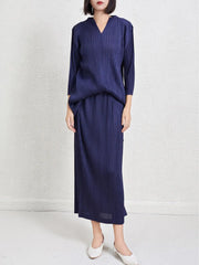 Truly Plissé Plissé Long Top & Skirt