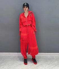 HEYFANCYSTYLE Couture Tassel Zip Top & Pants Set