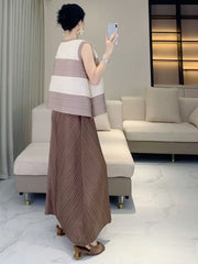 Casual Luxe Wide-Leg Plissé Pants