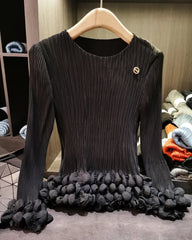 Pleated Bubble Blouse Top