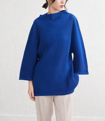 Elegant Mock-Neck Pleated Top
