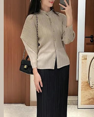 Elegant Plissé Blouse Top