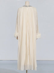 Couture Pleated Midi Dress - Diamonds & Feathers