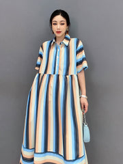 Casual Chic Striped Midi Dress