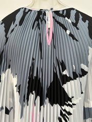 Long Pleated Dress Batwing Sleeve Maxi